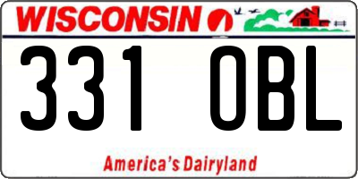 WI license plate 331OBL