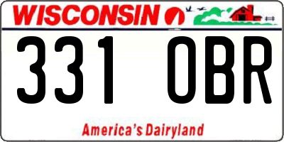 WI license plate 331OBR