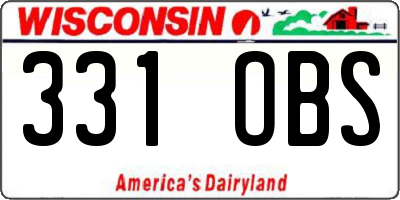 WI license plate 331OBS