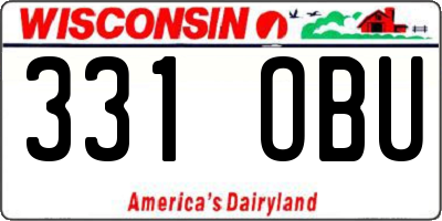 WI license plate 331OBU