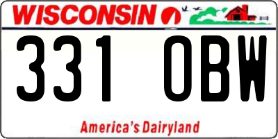 WI license plate 331OBW