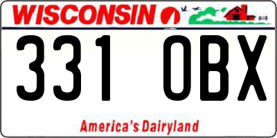 WI license plate 331OBX