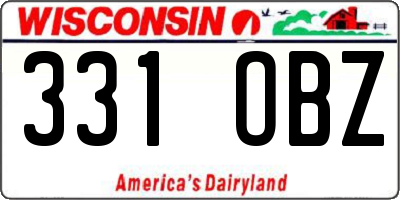WI license plate 331OBZ