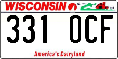 WI license plate 331OCF