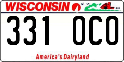 WI license plate 331OCO
