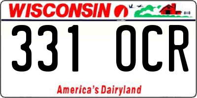 WI license plate 331OCR
