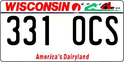 WI license plate 331OCS