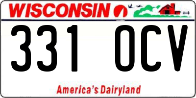 WI license plate 331OCV