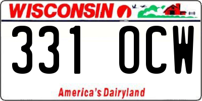 WI license plate 331OCW