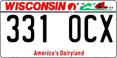WI license plate 331OCX