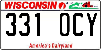 WI license plate 331OCY