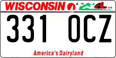 WI license plate 331OCZ