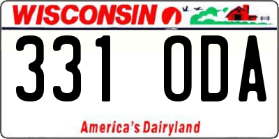 WI license plate 331ODA