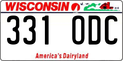 WI license plate 331ODC