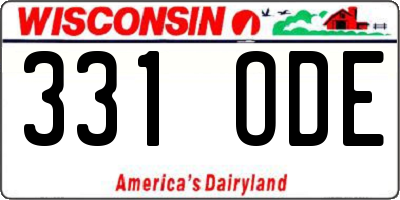 WI license plate 331ODE