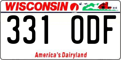 WI license plate 331ODF