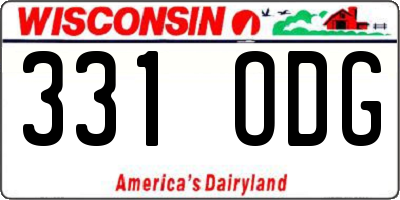 WI license plate 331ODG
