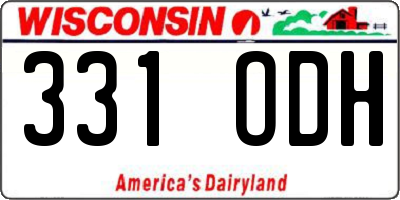 WI license plate 331ODH