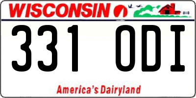 WI license plate 331ODI