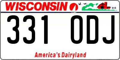 WI license plate 331ODJ