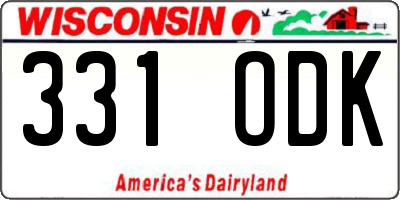 WI license plate 331ODK