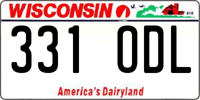 WI license plate 331ODL