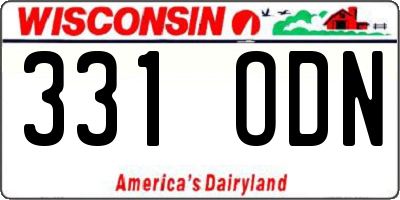 WI license plate 331ODN