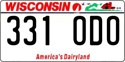 WI license plate 331ODO