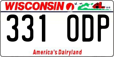 WI license plate 331ODP