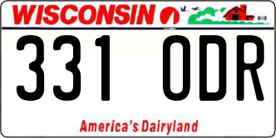 WI license plate 331ODR