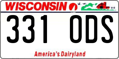 WI license plate 331ODS