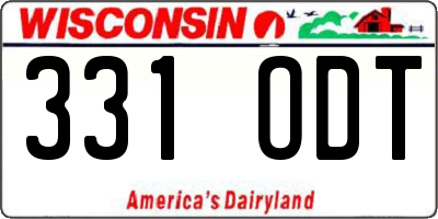 WI license plate 331ODT