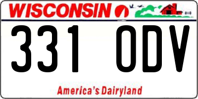 WI license plate 331ODV