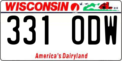 WI license plate 331ODW