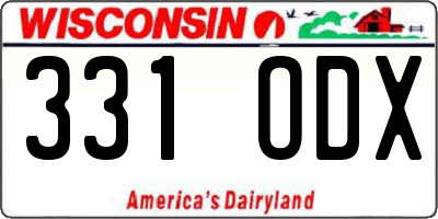 WI license plate 331ODX