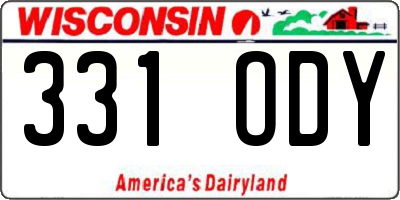 WI license plate 331ODY