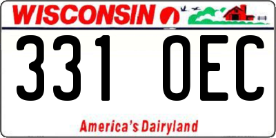 WI license plate 331OEC