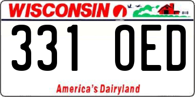 WI license plate 331OED