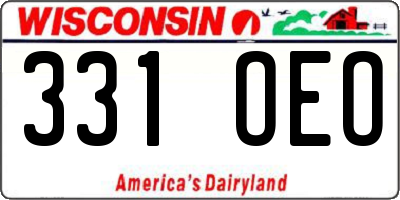 WI license plate 331OEO