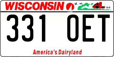 WI license plate 331OET
