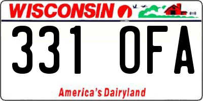 WI license plate 331OFA