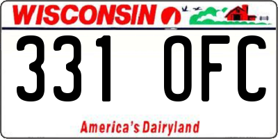 WI license plate 331OFC