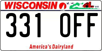 WI license plate 331OFF