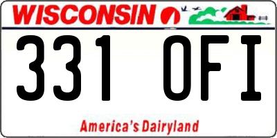 WI license plate 331OFI
