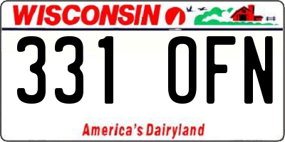 WI license plate 331OFN