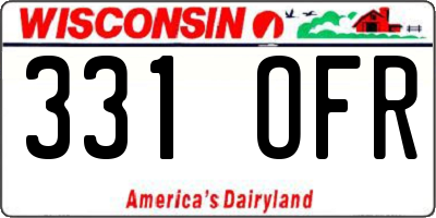 WI license plate 331OFR