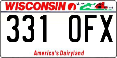 WI license plate 331OFX