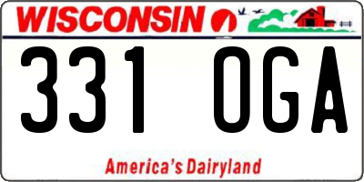 WI license plate 331OGA