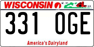 WI license plate 331OGE