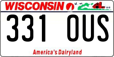 WI license plate 331OUS
